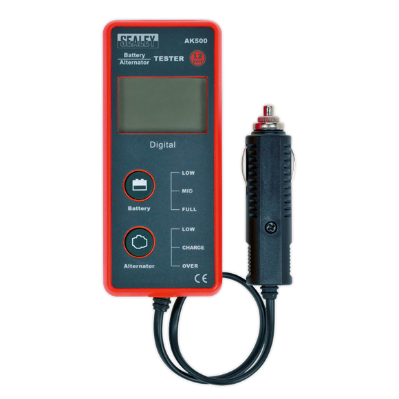 Sealey Battery & Alternator Tester 12V LCD Screen AK500 Sealey - Dynamic Drive