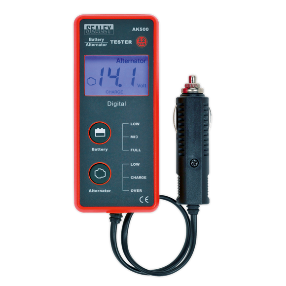 Sealey Battery & Alternator Tester 12V LCD Screen AK500 Sealey - Dynamic Drive