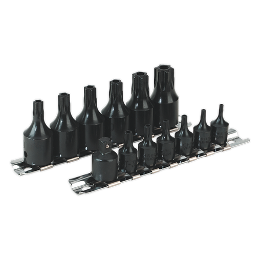 Sealey TRX-Star* Security Socket Bit Set 13pc 1/4" & 3/8"Sq Drive AK5585 Sealey - Dynamic Drive
