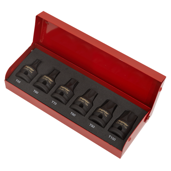 Sealey Impact TRX-Star* Socket Bit Set 6pc 1/2"Sq Drive AK5607 Sealey - Dynamic Drive