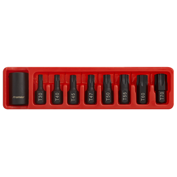 Sealey Impact TRX-Star* Bit & Holder Set 9pc 1/2"Sq Drive AK5610 Sealey - Dynamic Drive