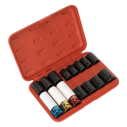 Sealey Impact Socket & Wheel Nut Remover Set 15pc 1/2"Sq Drive AK5615M Sealey - Dynamic Drive