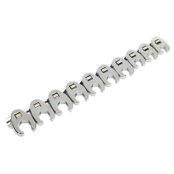 Sealey Crow's Foot Spanner Set 10pc 3/8"Sq Drive Metric AK598 Sealey - Dynamic Drive