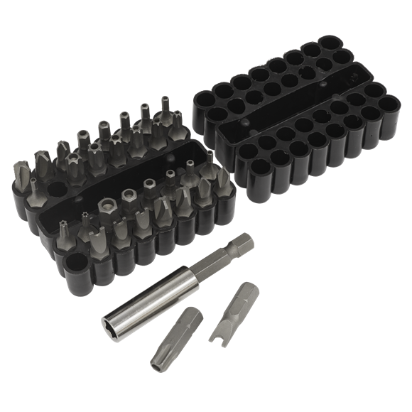 Sealey Security Bit & Magnetic Adaptor Set 33pc AK614 Sealey - Dynamic Drive