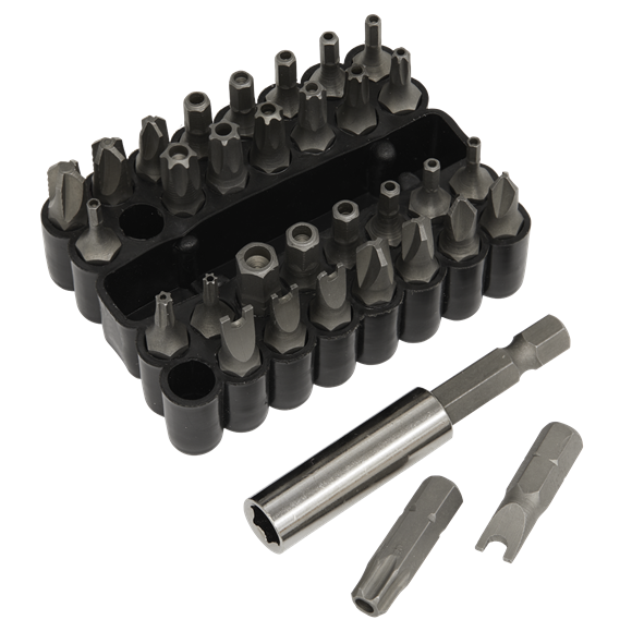 Sealey Security Bit & Magnetic Adaptor Set 33pc AK614 Sealey - Dynamic Drive