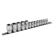 Sealey TRX-Star* Socket Set 14pc 1/4" 3/8" & 1/2"Sq Drive E4-E24 AK618 Sealey - Dynamic Drive