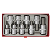 Sealey Hex Socket Bit Set 9pc 1/2"Sq Drive AK620 Sealey - Dynamic Drive