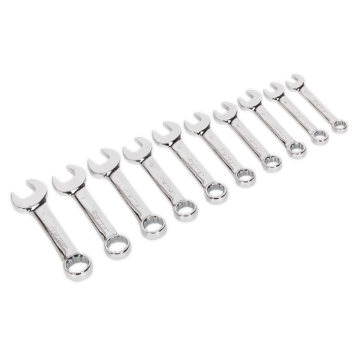 Sealey Combination Spanner Set 10pc Stubby Metric AK633 Sealey - Dynamic Drive