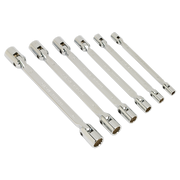 Sealey Double Flexi-Head Socket Spanner Set 6pc Fully Polished Metric AK635 Sealey - Dynamic Drive