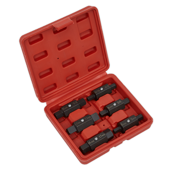 Sealey Oil Drain Plug Key Set 6pc Double End AK658 Sealey - Dynamic Drive