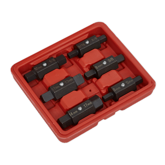 Sealey Oil Drain Plug Key Set 6pc Double End AK658 Sealey - Dynamic Drive