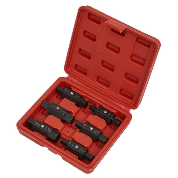 Sealey Oil Drain Plug Key Set 6pc Double End AK658 Sealey - Dynamic Drive
