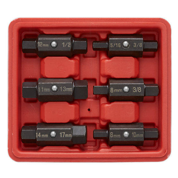 Sealey Oil Drain Plug Key Set 6pc Double End AK658 Sealey - Dynamic Drive