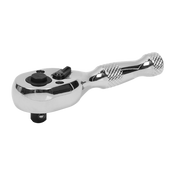 Sealey Stubby Ratchet Wrench 1/4"Sq Drive Pear-Head Flip Reverse AK660S Sealey - Dynamic Drive