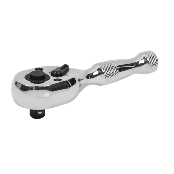 Sealey Stubby Ratchet Wrench 1/4"Sq Drive Pear-Head Flip Reverse AK660S Sealey - Dynamic Drive