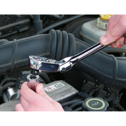 Sealey Ratchet Wrench Flexi-Head 300mm 3/8"Sq Drive Pear-Head Flip Reverse Sealey - Dynamic Drive