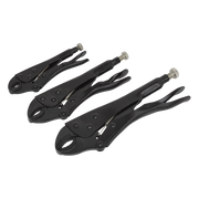 Sealey Locking Pliers Set 3pc Rust Resistant AK668 Sealey - Dynamic Drive