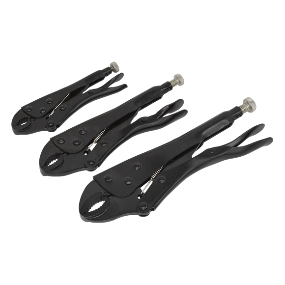 Sealey Locking Pliers Set 3pc Rust Resistant AK668 Sealey - Dynamic Drive