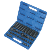 Sealey Impact Socket Set 32pc Standard/Deep 3/8"&1/2"Sq Dr Met/Imp AK681 Sealey  - Dynamic Drive