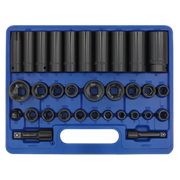 Sealey Impact Socket Set 32pc Standard/Deep 3/8"&1/2"Sq Dr Met/Imp AK681 Sealey  - Dynamic Drive