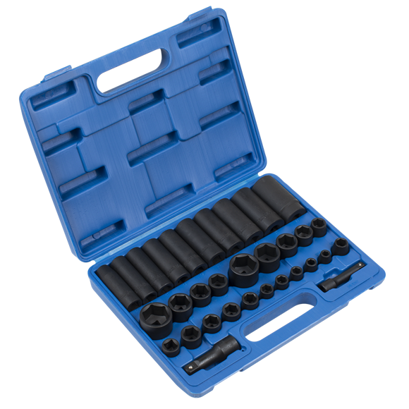 Sealey Impact Socket Set 32pc Standard/Deep 3/8" & 1/2"Sq Drive Metric/Imperial Sealey - Dynamic Drive