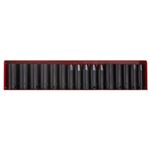 Sealey Impact Socket Set 16pc Deep 1/2"Sq Drive Metric/Imperial AK685 Sealey - Dynamic Drive