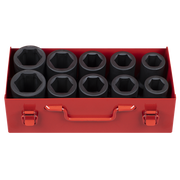 Sealey Impact Socket Set 10pc Deep 1"Sq Drive Metric/Imperial AK689 Sealey - Dynamic Drive