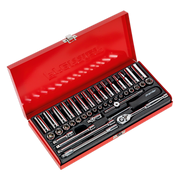 Sealey AK690 Premier 41 Piece 1/4" Sq Dr Metric/imperial Socket Set + Metal Case Sealey  - Dynamic Drive
