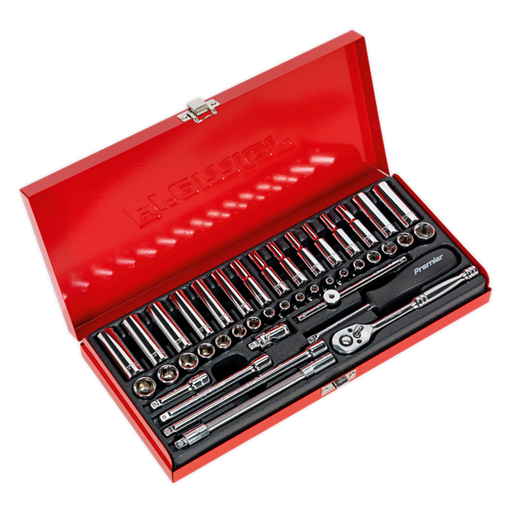 Sealey AK690 Premier 41 Piece 1/4" Sq Dr Metric/imperial Socket Set + Metal Case Sealey  - Dynamic Drive