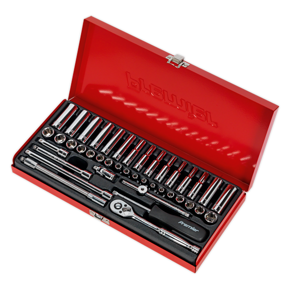 Sealey AK690 Premier 41 Piece 1/4" Sq Dr Metric/imperial Socket Set + Metal Case Sealey  - Dynamic Drive
