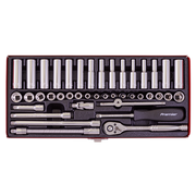 Sealey AK690 Premier 41 Piece 1/4" Sq Dr Metric/imperial Socket Set + Metal Case Sealey  - Dynamic Drive