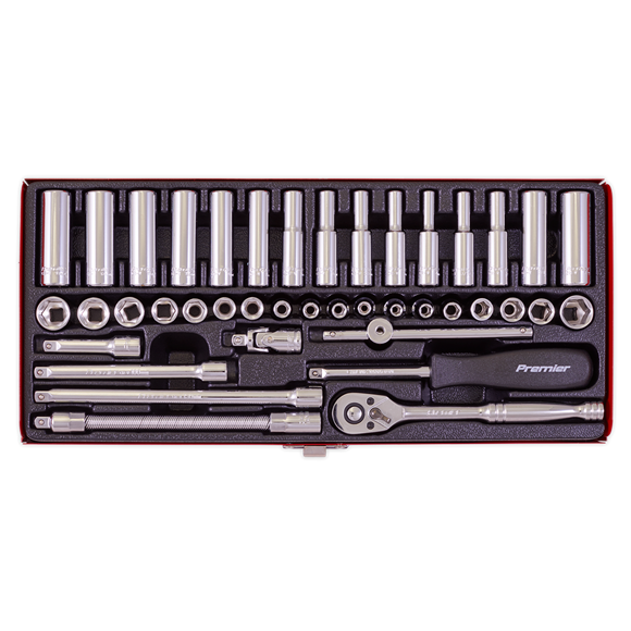 Sealey AK690 Premier 41 Piece 1/4" Sq Dr Metric/imperial Socket Set + Metal Case Sealey  - Dynamic Drive