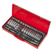 Sealey Socket Set 45pc 3/8"Sq Dr 6pt WallDrive - Metric/Imperial AK692 Sealey  - Dynamic Drive