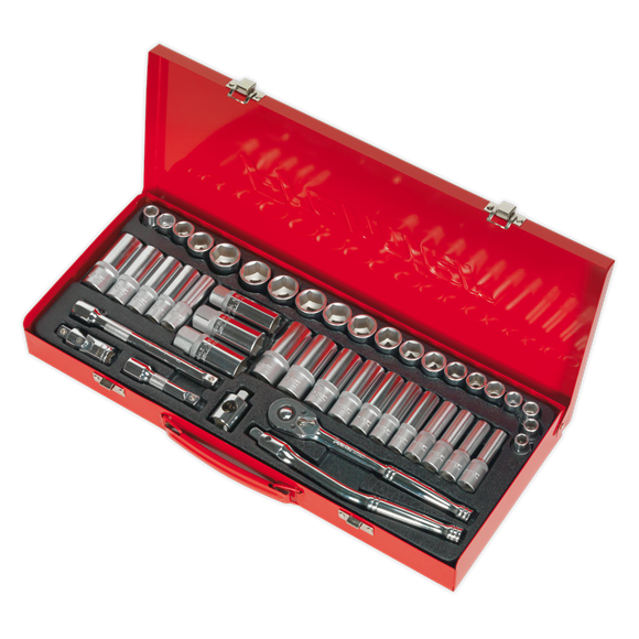 Sealey Socket Set 45pc 3/8"Sq Dr 6pt WallDrive - Metric/Imperial AK692 Sealey  - Dynamic Drive