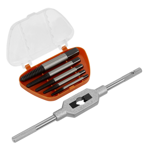 Sealey Screw Extractor Set with Wrench 6pc Helix Type AK721 Sealey - Dynamic Drive