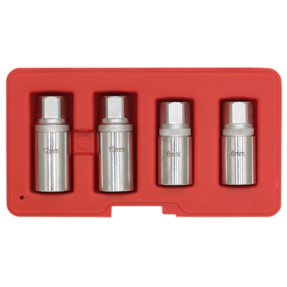 Sealey Stud Extractor Set 4pc 1/2"Sq Drive Metric AK723 Sealey - Dynamic Drive