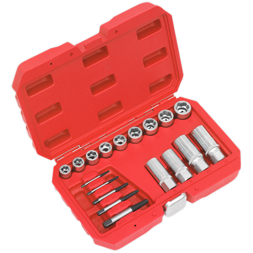 Sealey Bolt Stud & Screw Extractor Set 18pc AK751 Sealey - Dynamic Drive