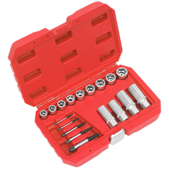 Sealey Bolt Stud & Screw Extractor Set 18pc AK751 Sealey - Dynamic Drive
