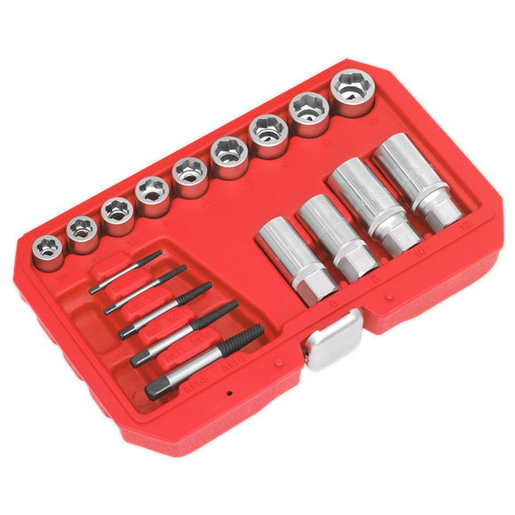 Sealey Bolt Stud & Screw Extractor Set 18pc AK751 Sealey - Dynamic Drive