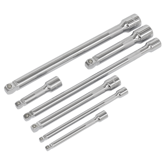 Sealey Wobble/Rigid Extension Bar Set 7pc 1/4" 3/8" & 1/2"Sq Drive AK770 Sealey - Dynamic Drive