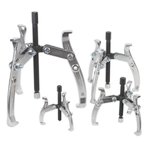 Sealey Gear Reversible Puller Set 4pc Triple Leg AK79 Sealey - Dynamic Drive