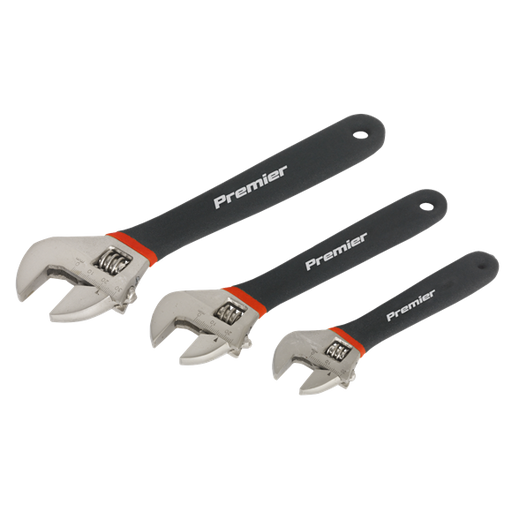 Sealey Adjustable Wrench Set 3pc Ni-Fe Finish AK907 Sealey - Dynamic Drive