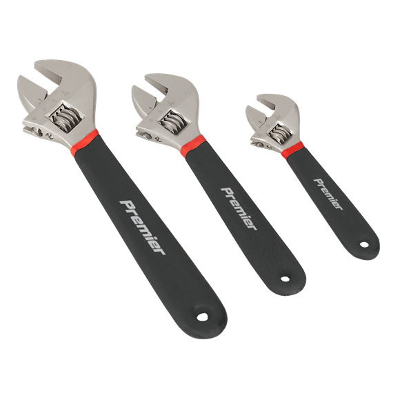 Sealey Adjustable Wrench Set 3pc Ni-Fe Finish AK907 Sealey - Dynamic Drive