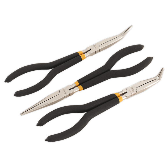 Sealey Needle Nose Pliers Set 3pc 280mm Ni-Fe Finish AK930 Sealey - Dynamic Drive