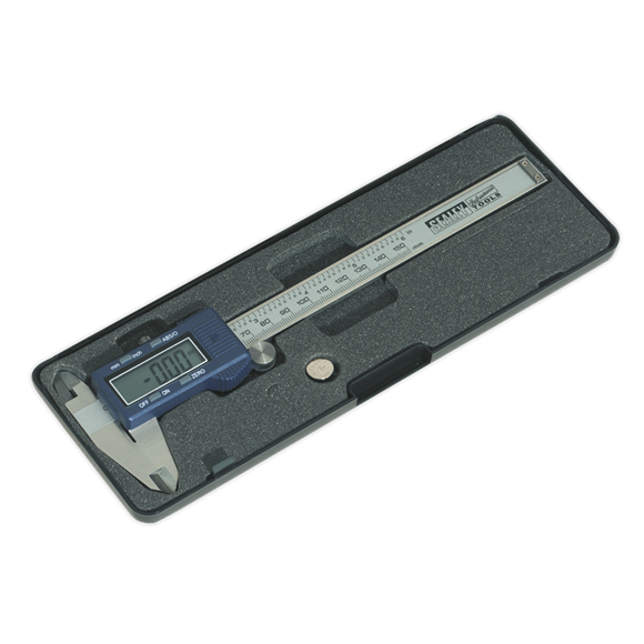 Sealey Digital Vernier Caliper 0-150mm(0-6") AK962EV Sealey - Dynamic Drive