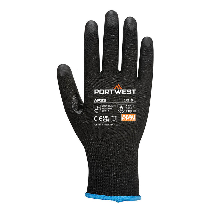 Portwest Lr15 Pu Touchscreen Glove Pk12 Small AP33K8RS Portwest - Dynamic Drive