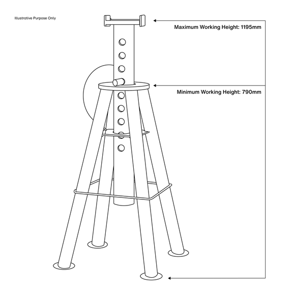 Sealey AXLe Stands (Pair) 10 Tonne Capacity per Stand High Level AS10H Sealey - Dynamic Drive