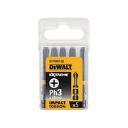 Dewalt Power Tools Impact Torsion Bits PH3 50mm (Pack 5) DeWALT Power Tools - Dynamic Drive