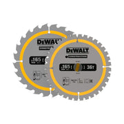 Dewalt Power Tools DT90270 Construction Circular Saw Blade 2 Pack 165 x 20mm x 24T/36T DeWALT Power Tools - Dynamic Drive