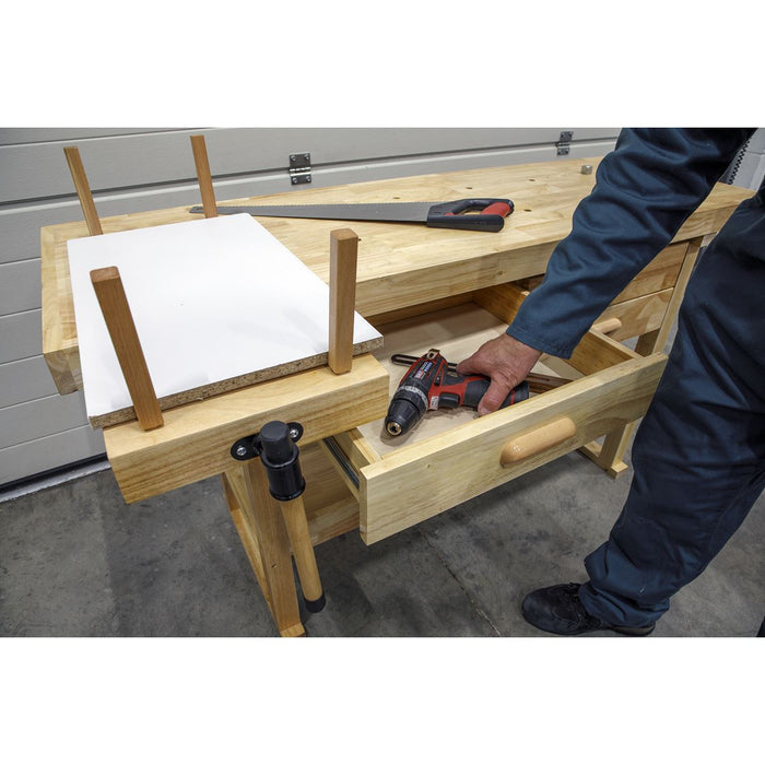 Sealey Woodworking Bench with 4 Drawers AP1640 Sealey - Dynamic Drive